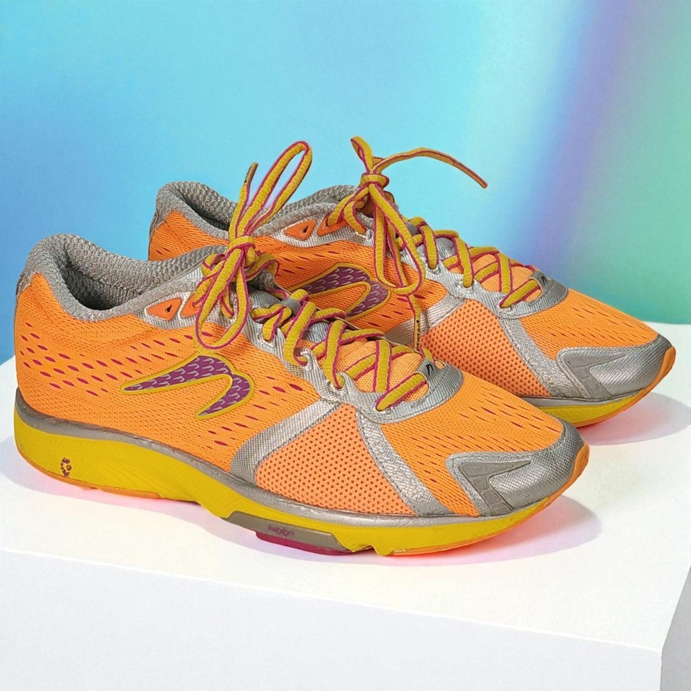 Newton Women Gravity IV Orange Silver Mesh Running Shoes W000215 Size 6.5